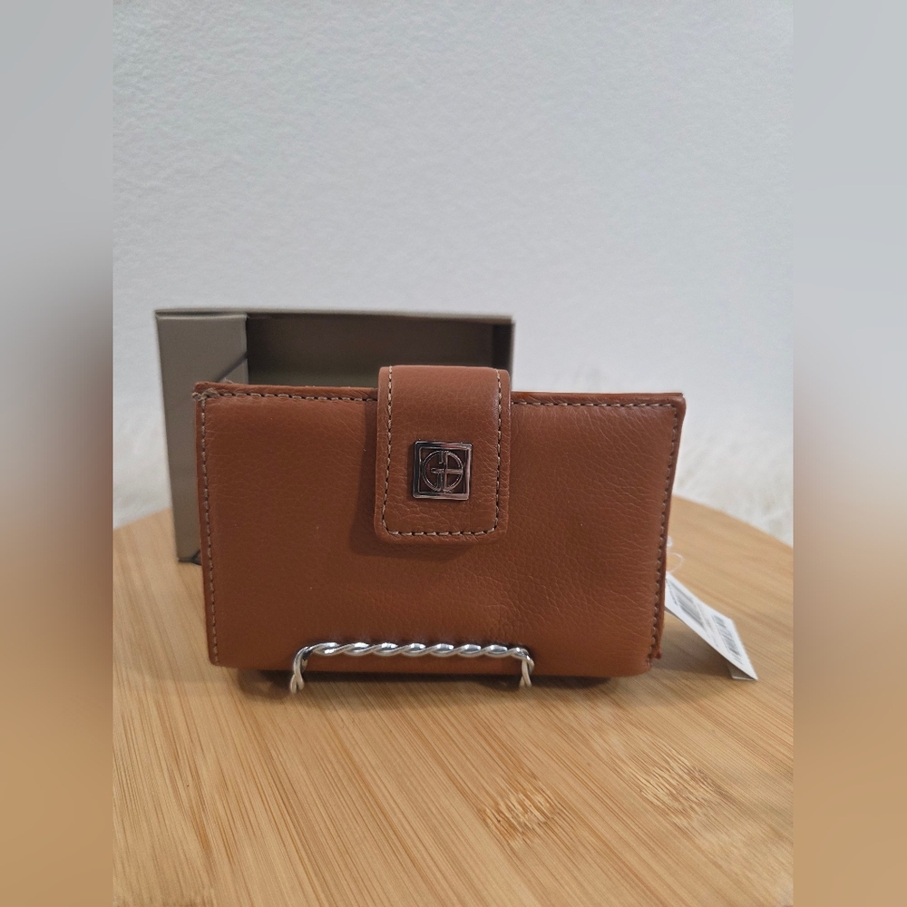 GIANI BERNINI Cognac Classic Neutral Genuine Leather Multi-Compartment Wallet
